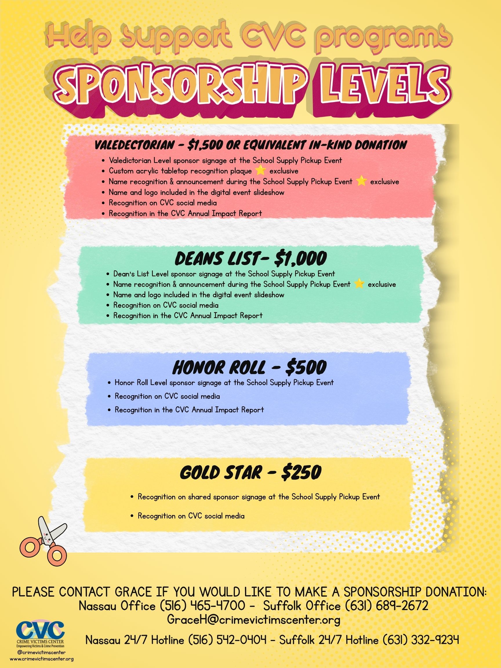 Sponsorship Levels Flyer
